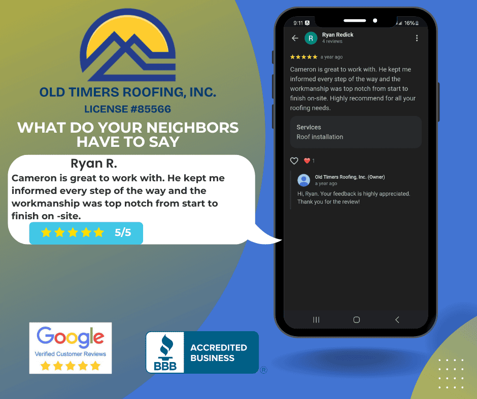 Old Timers Roofing Review by Ryan R - Greensboro