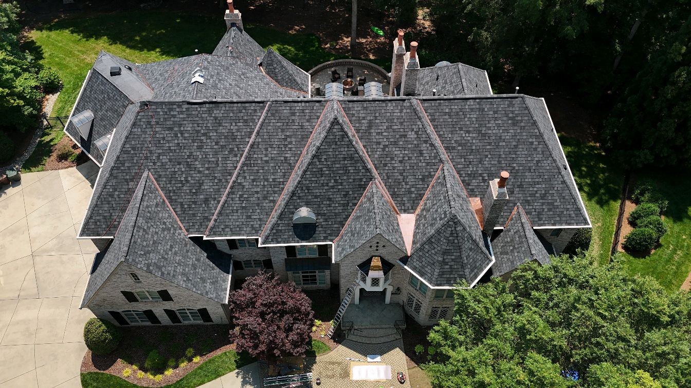 Completed home roof replacement project in Greensboro NC from Old Timers Roofing