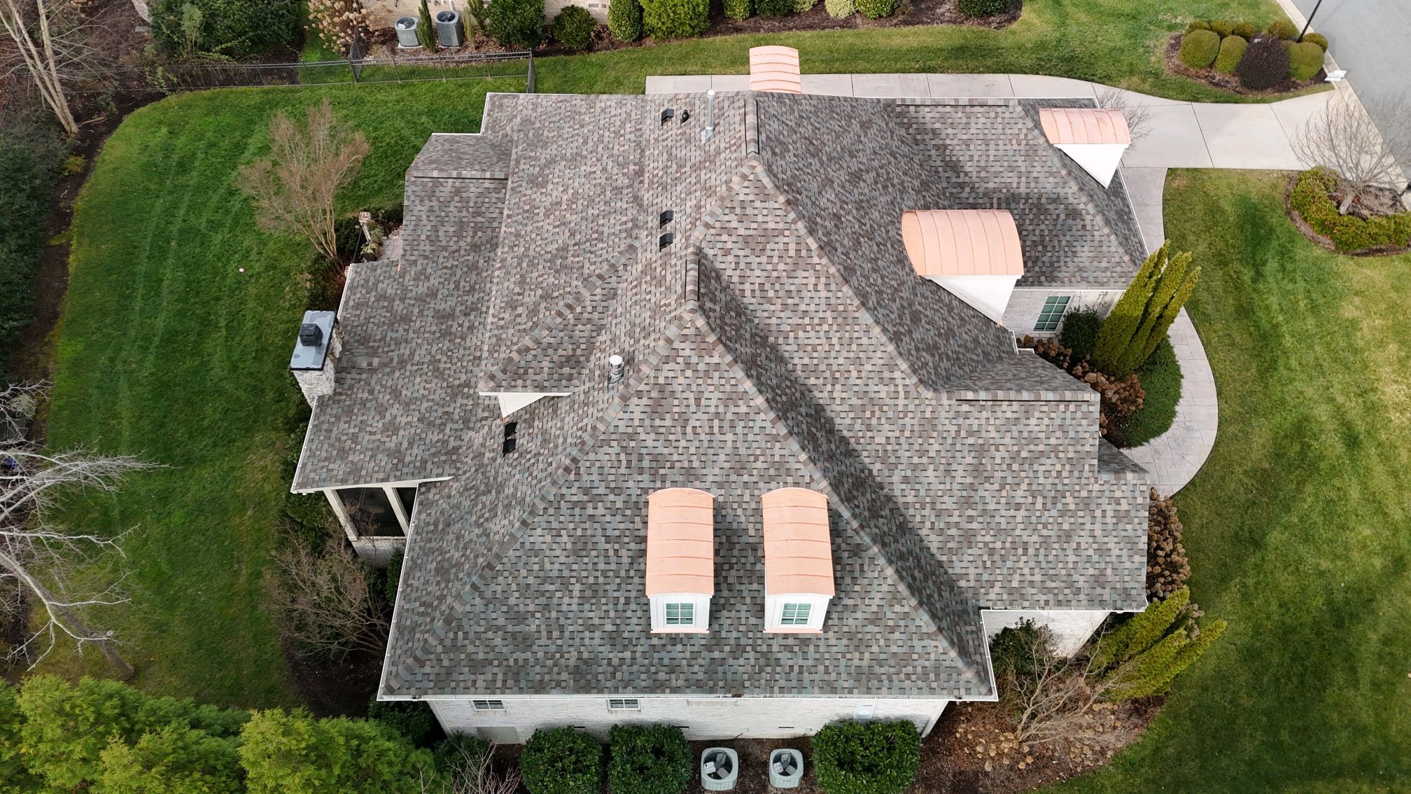 Finished asphalt shingle roofing installation on a Greensboro North Carolina home